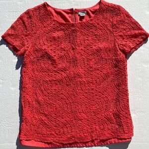 J Crew pullover lace top fully lined size 2